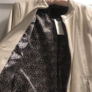 Cream leather jacket NWT